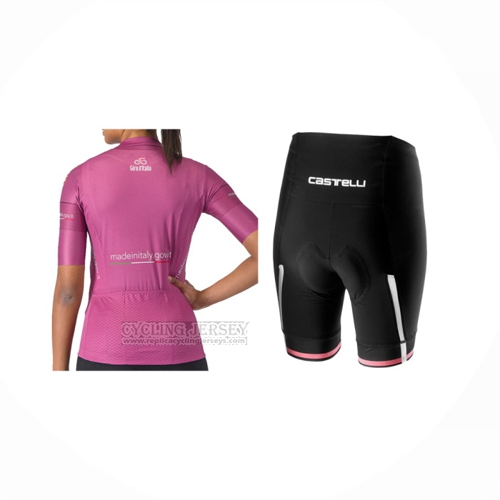 2024 Cycling Jersey Women Giro D'italy Purple Short Sleeve And Bib Short